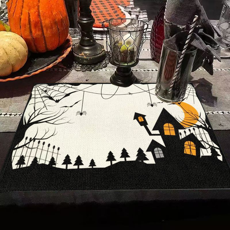 Spider Web Halloween Decoration - VIKAMA Jogo Americano de Halloween Preto
