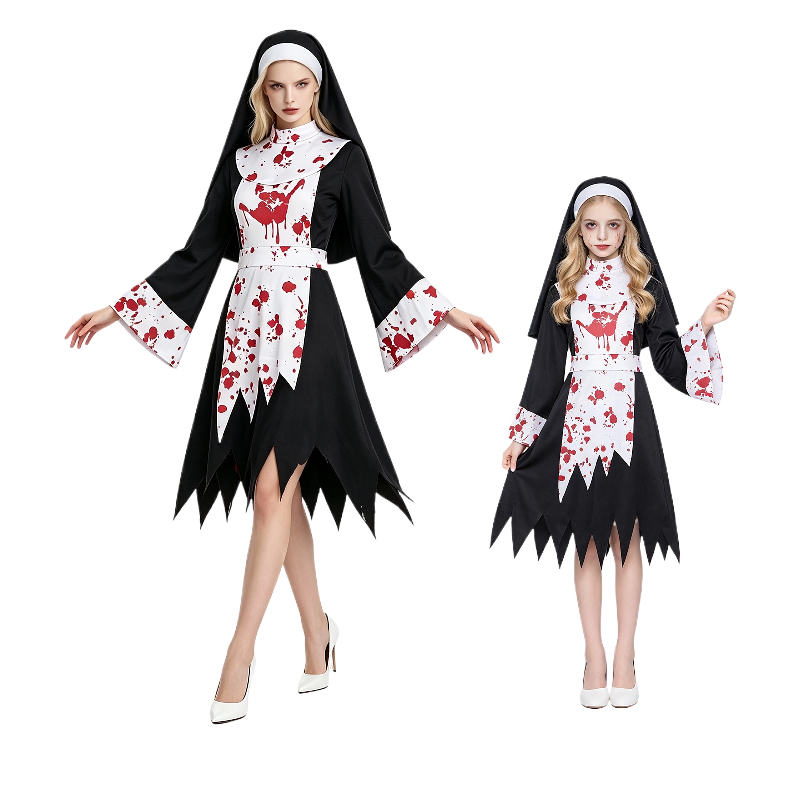 Halloween Costume Kids - Fantasia de Freira Assustadora para Mulheres