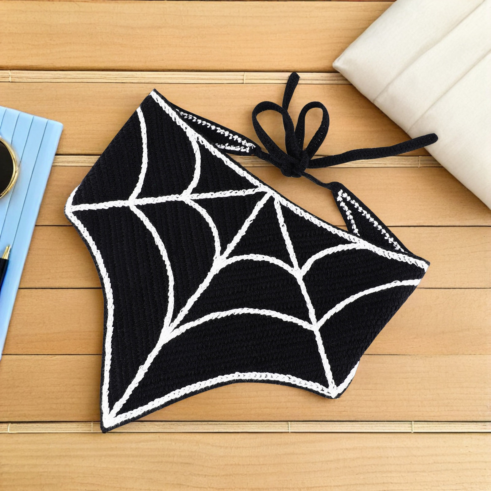 Lenço de cabeça triangular com - Spider Web Halloween Decoration avaliação e preço