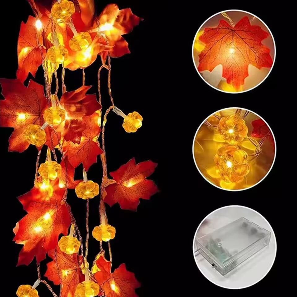 Luzes de Cordão de Abóbora e F - Halloween Led String Lights Orange avaliação e preço