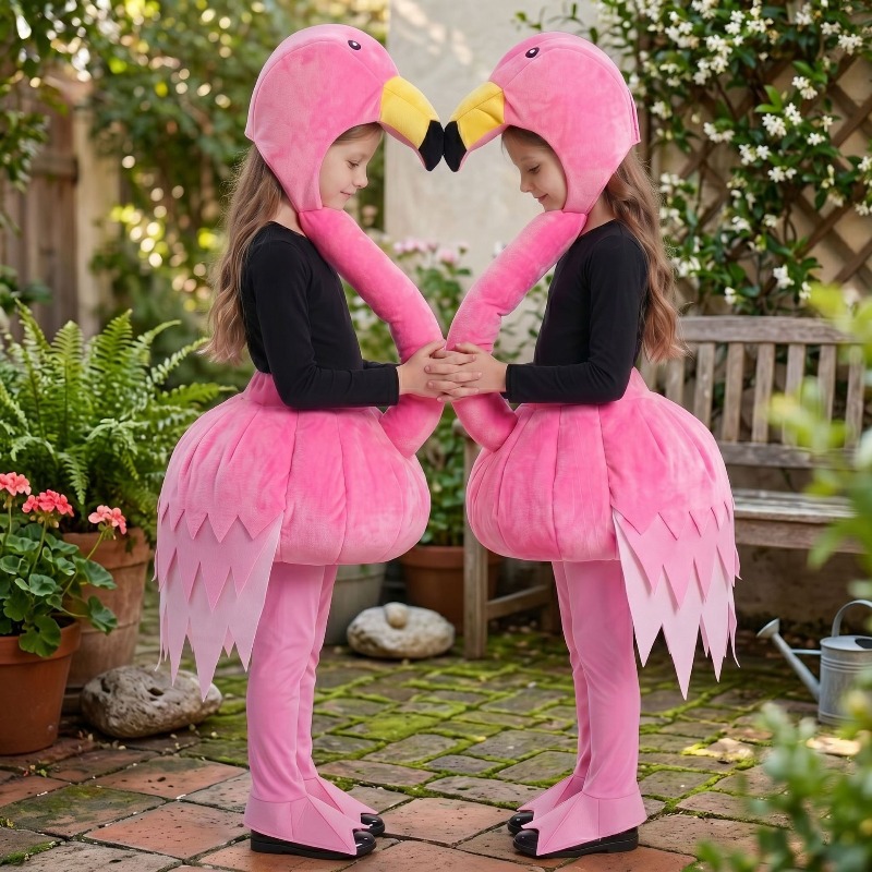 Fantasia de Flamingo Rosa para - Halloween Costume Kids avaliação e preço