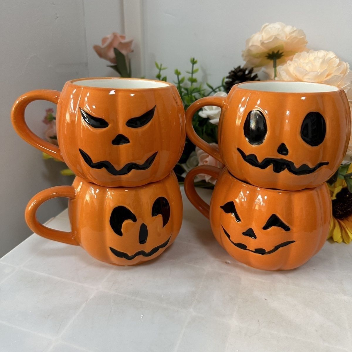 Caneca de cerâmica com tema de - Pumpkin Lantern Halloween avaliação e preço