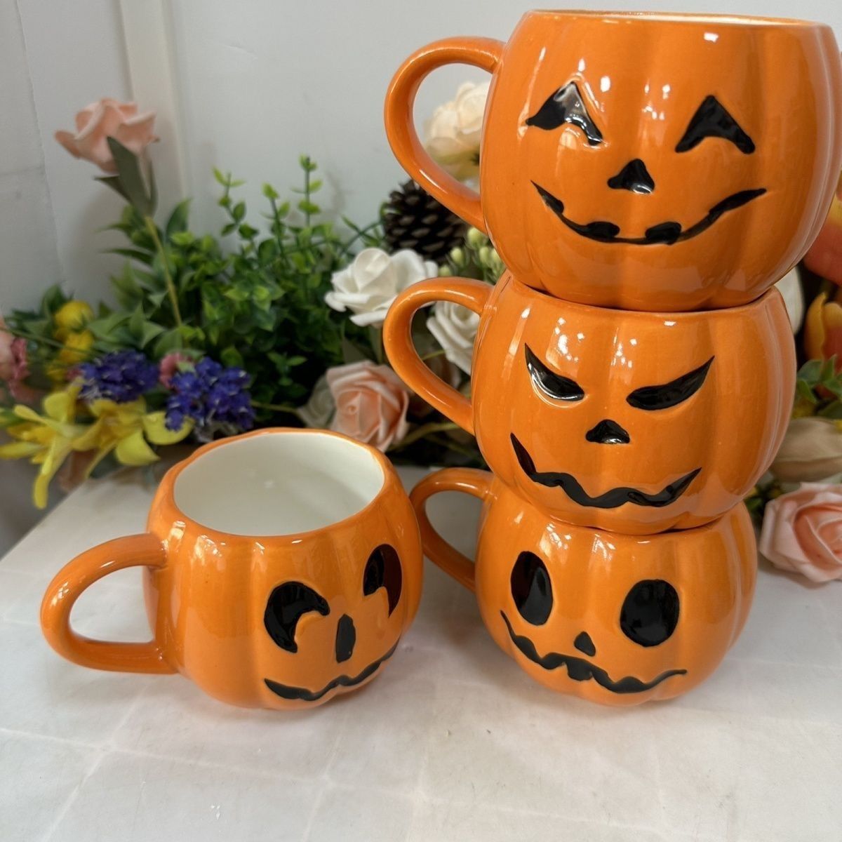 Caneca de cerâmica com tema de - Pumpkin Lantern Halloween avaliação e preço