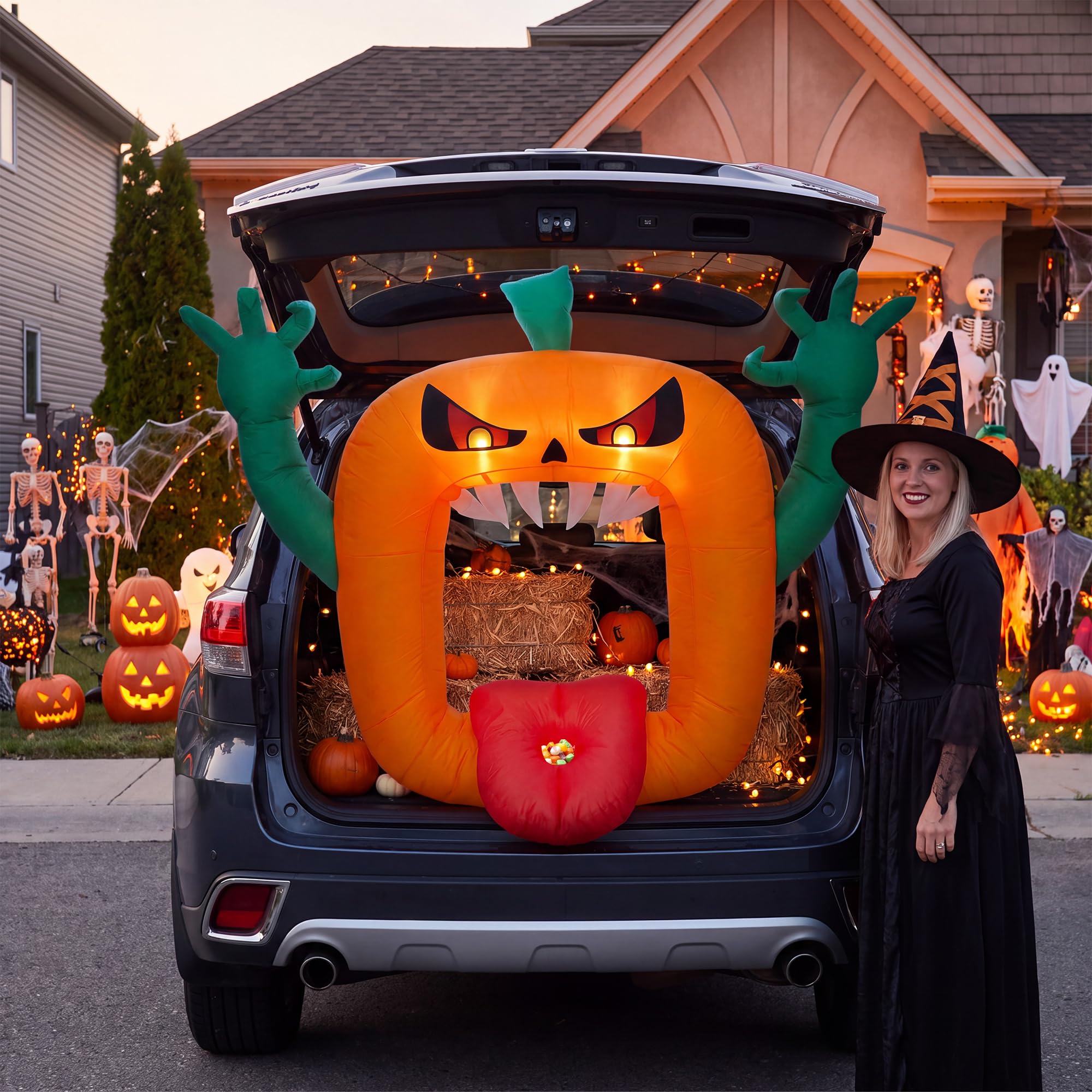 Abóbora Assustadora Inflável d - Halloween Pumpkin Decor Led avaliação e preço