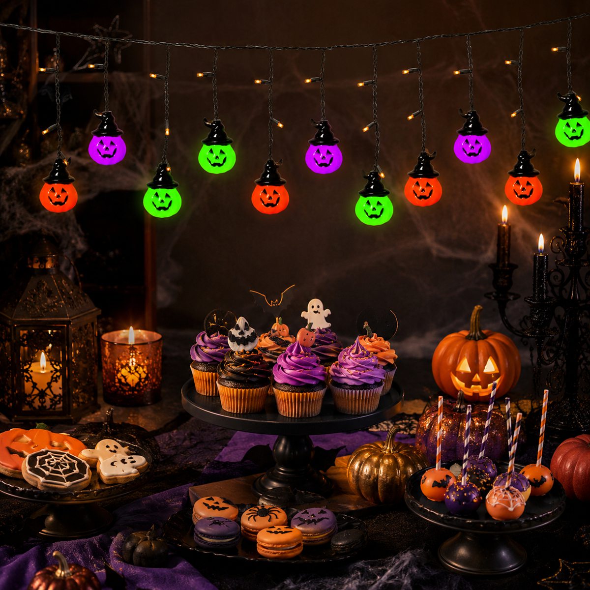 1 unidade de Luzes Horripilant - Halloween Led String Lights Orange avaliação e preço