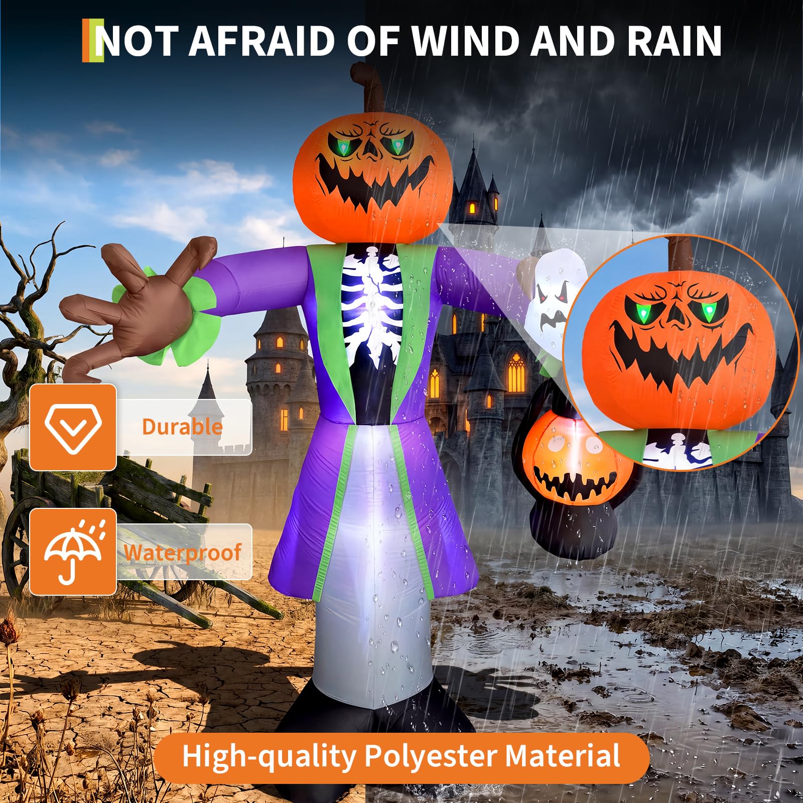 Abóbora inflável de Halloween  - Pumpkin Lantern Halloween avaliação e preço